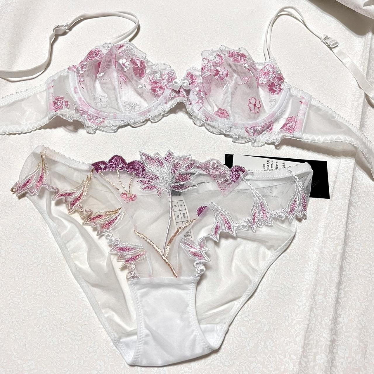 coquette white and pink ribbon panties these are - Depop