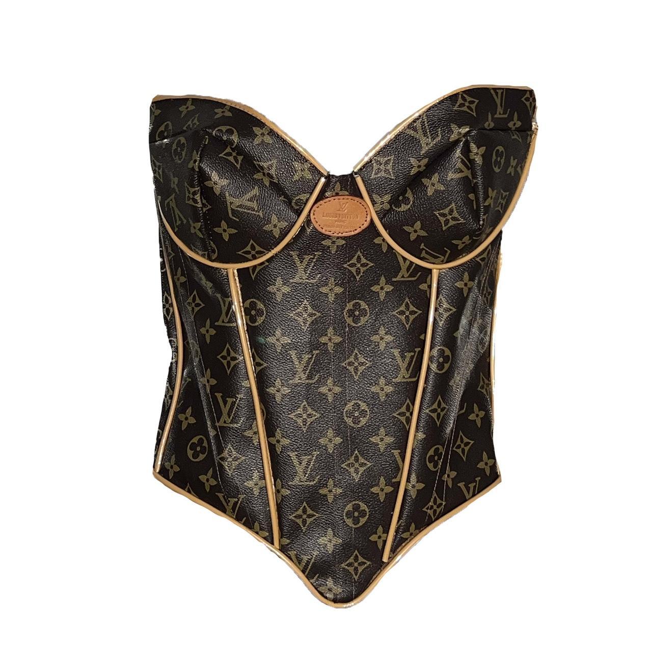 Reworked Louis Vuitton front laced corset