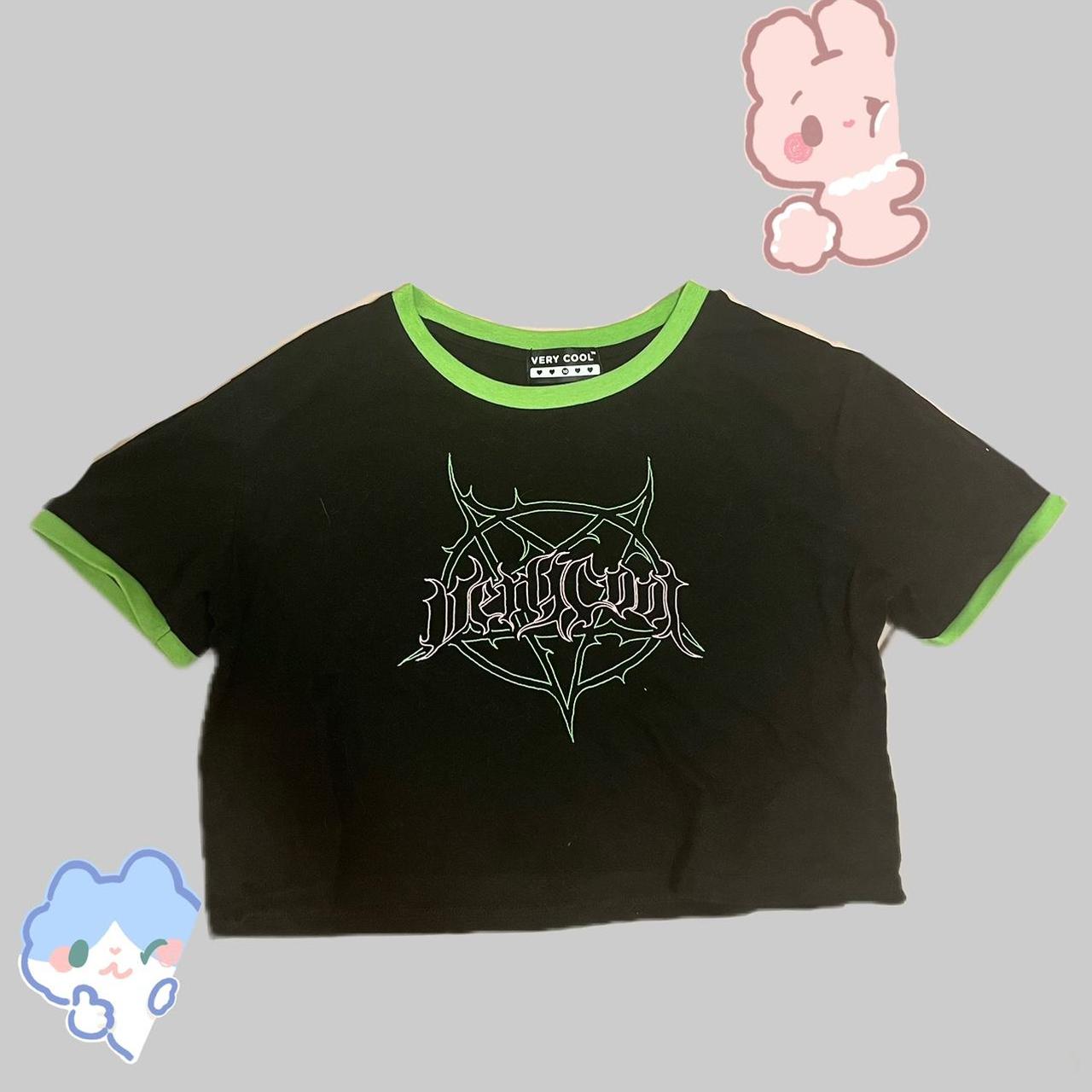 Cool shirtz Medium or size 10 Y2K scene emo crop top... Depop