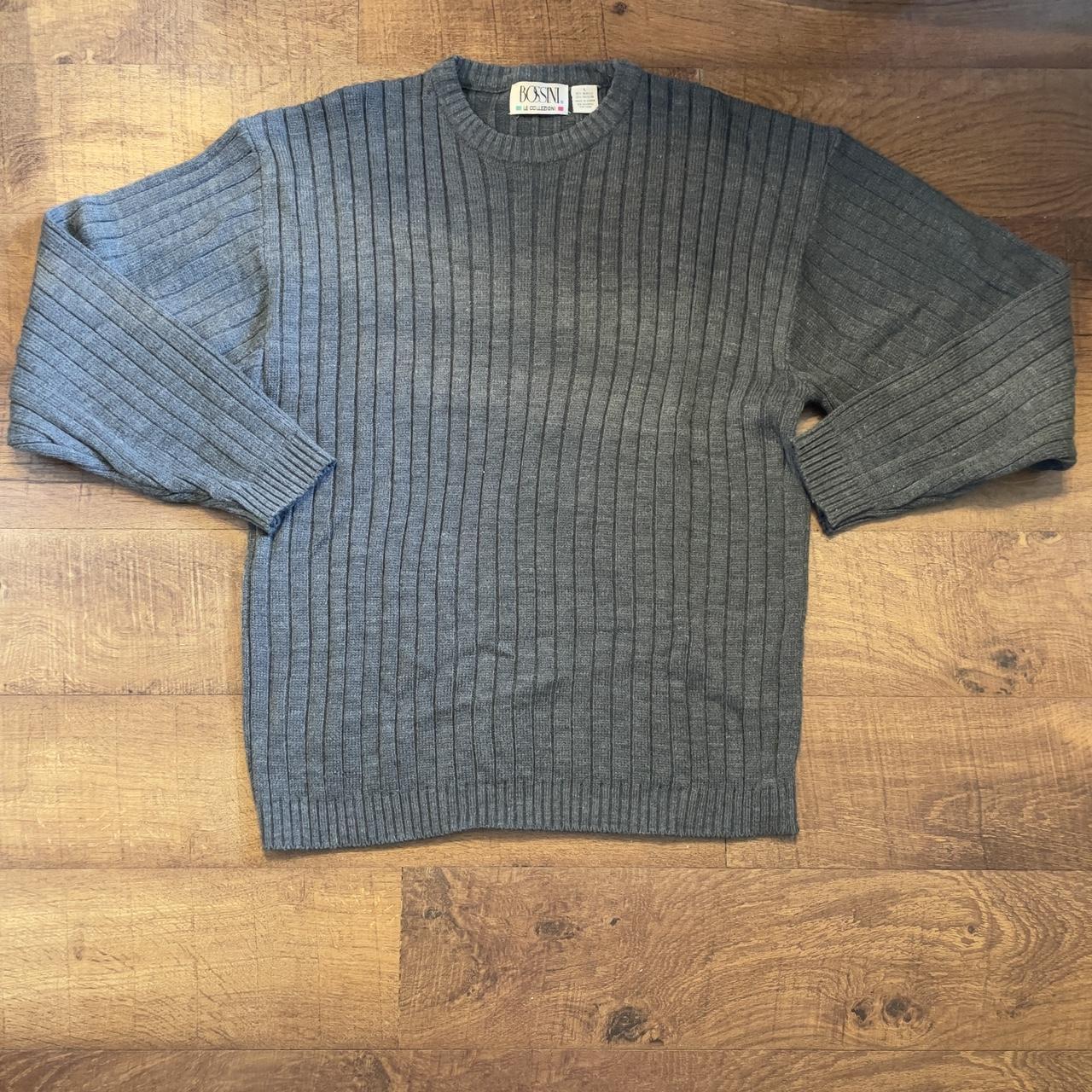 Vintage Bossini gray crew neck sweater - Depop