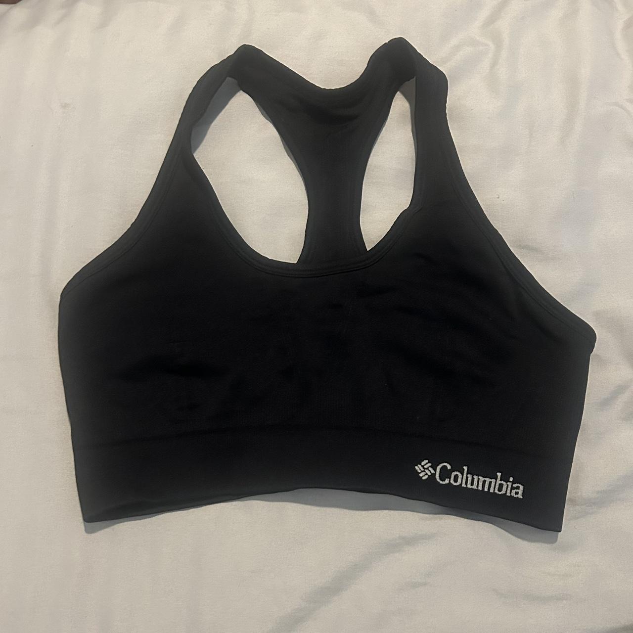 COLUMBIA black sports bra Size S. Super - Depop