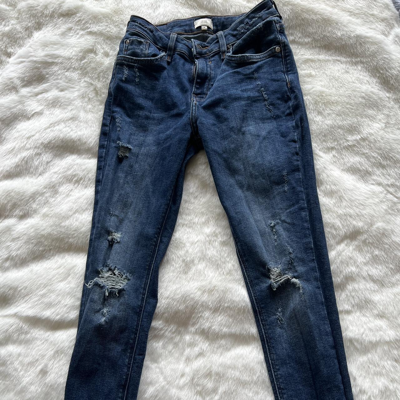 River Island Women's Blue and Navy Jeans | Depop