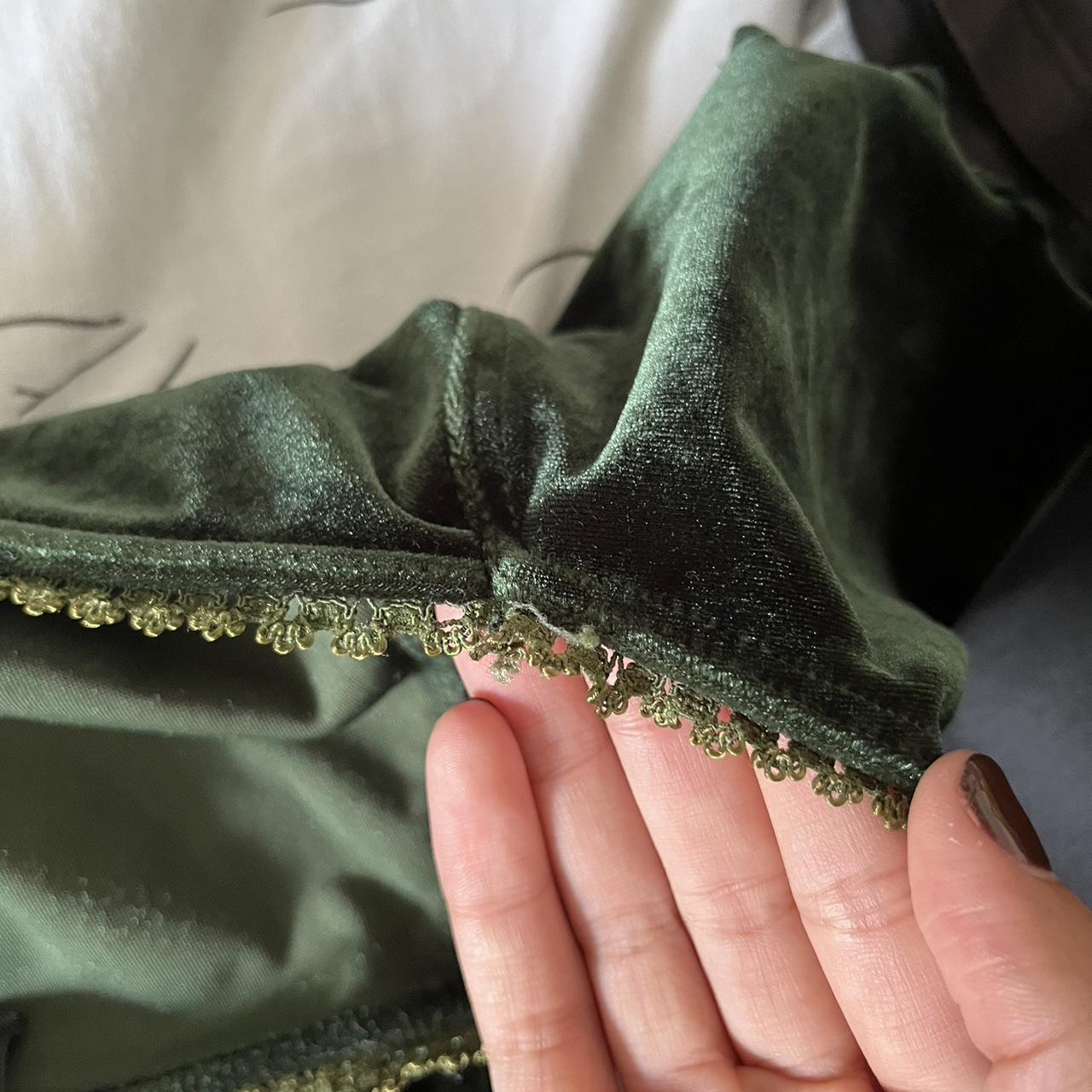 Urban Outfitters Green Milly Velvet Playsuit Size... Depop