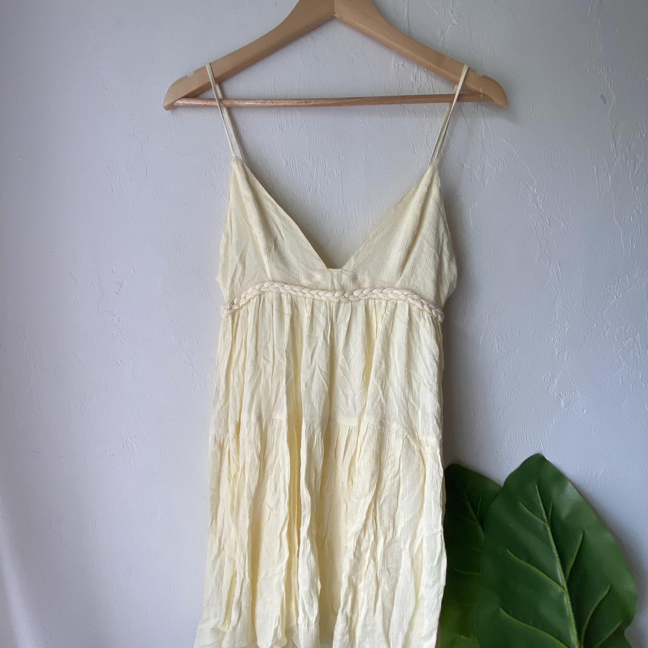 Lui Dress Yellow Mini Spaghetti Tie Strap - Depop