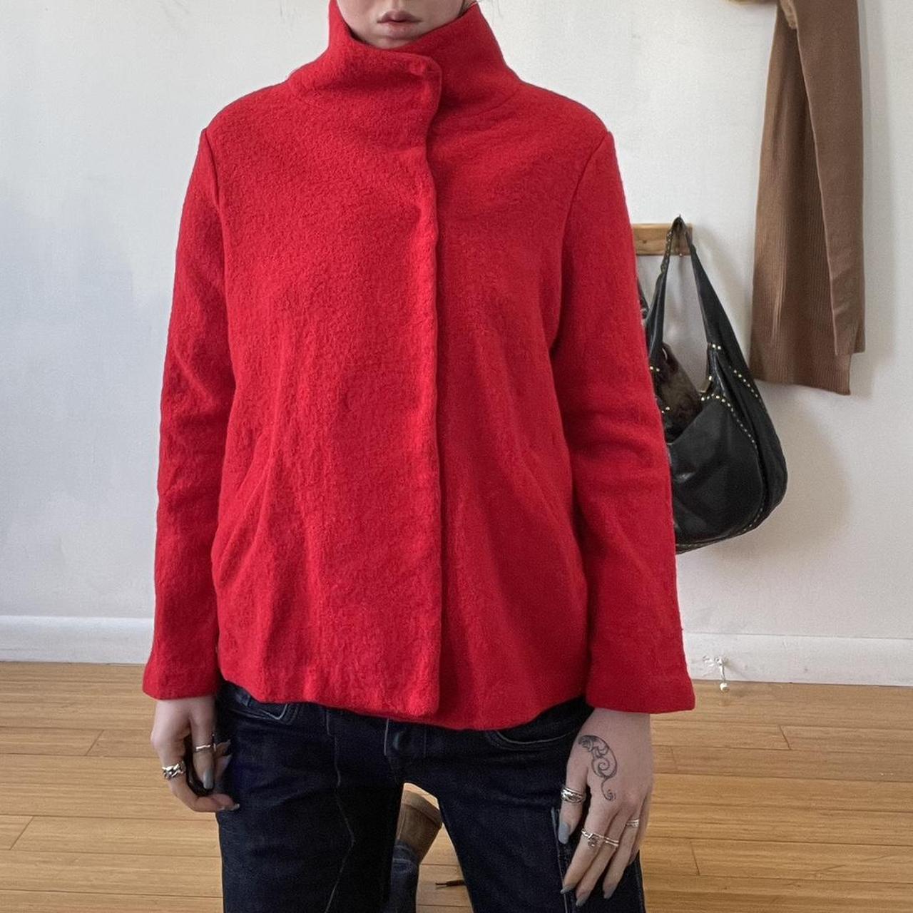 S Cynthia Rowley Bright Red Peacoat Depop