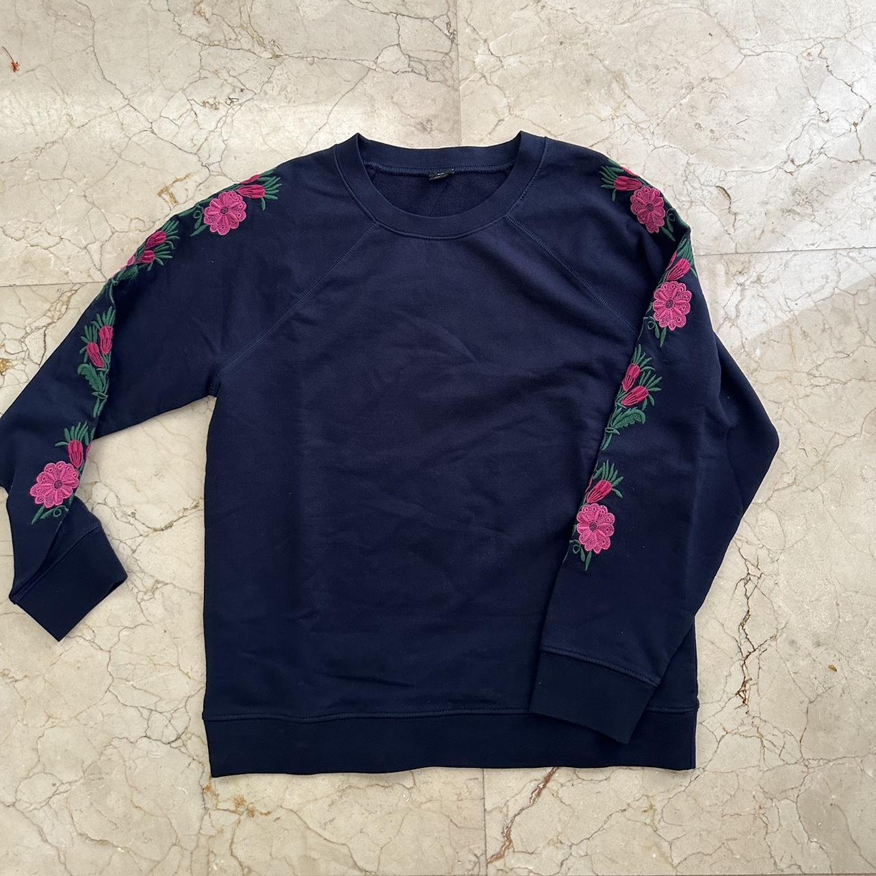 J crew embroidered flower sweatshirt best sale