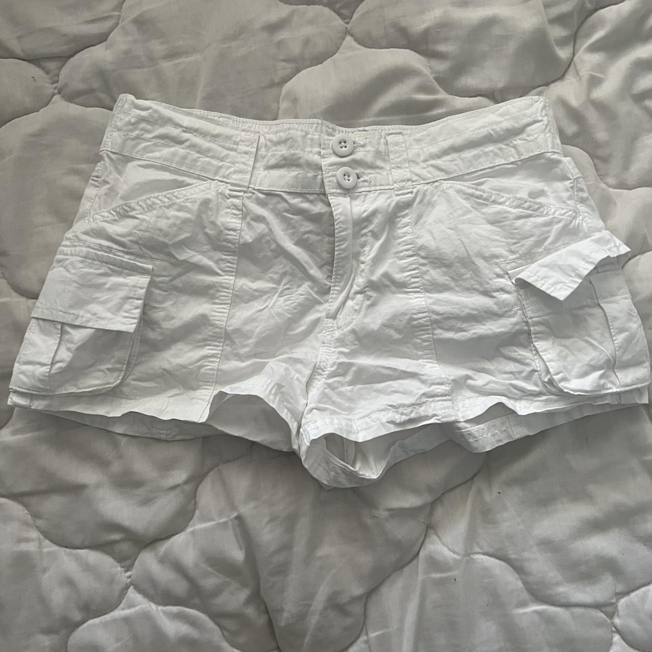 factorie white cargo mini shorts bought for... Depop