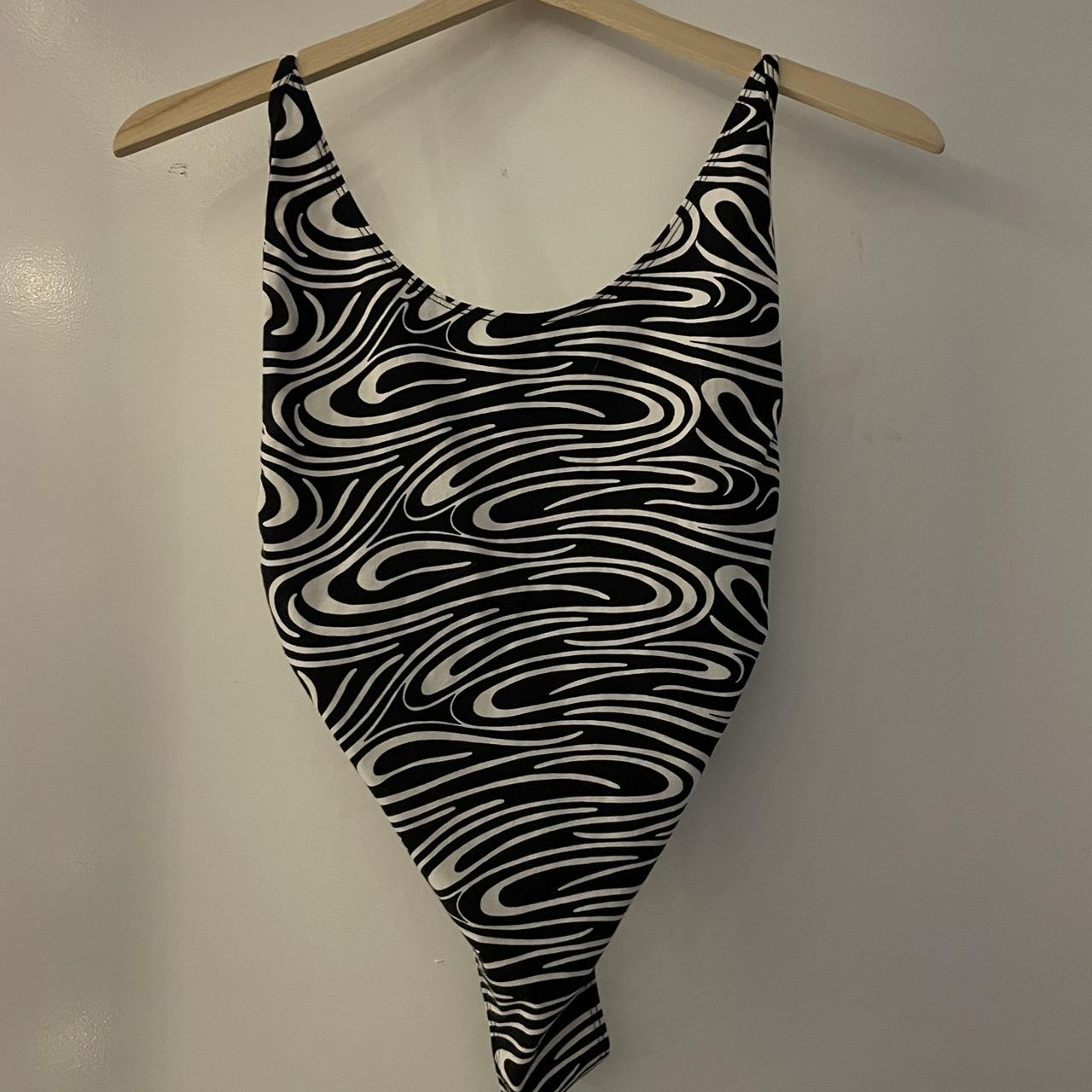 American Apparel Bodysuit Zebra print Size... - Depop