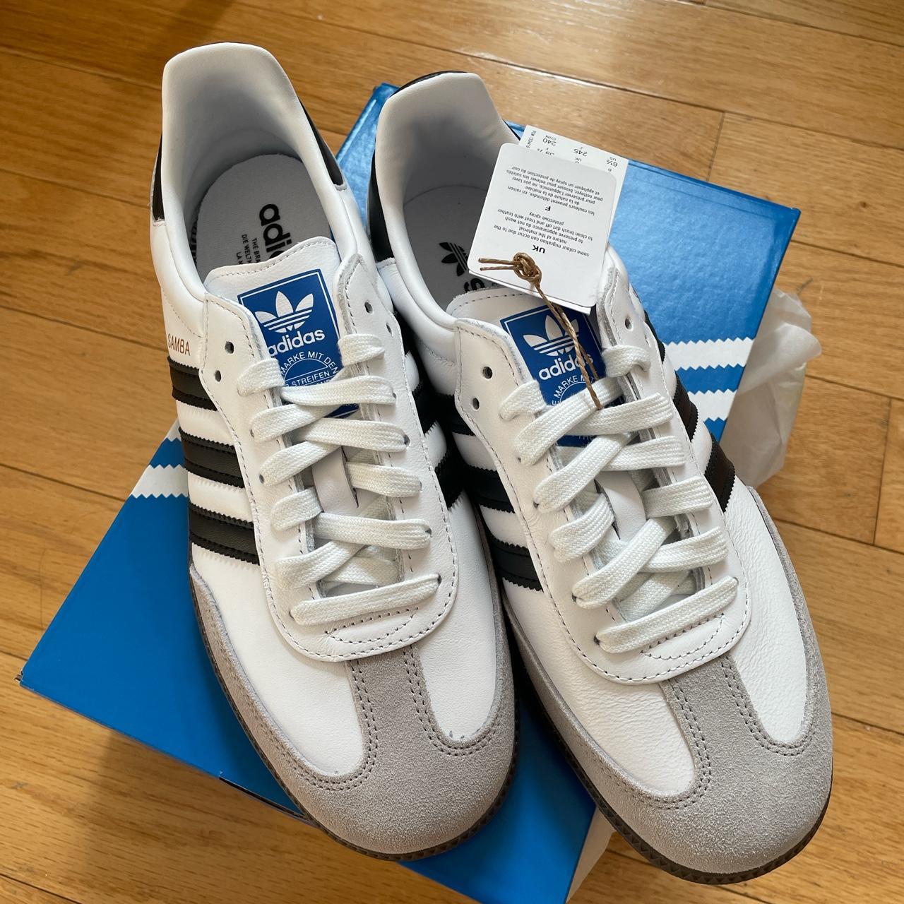 Adidas Sambas Original NWT Cloud White / Core Black... - Depop