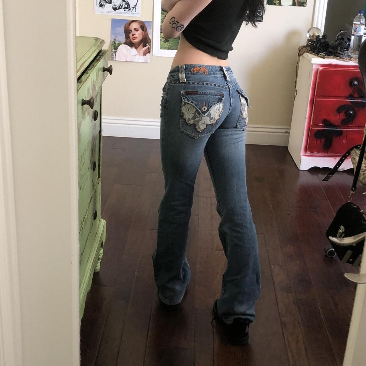 Miss Me Women #39 s Blue and White Jeans Depop Miss Me Women #39 s Blue and White Jeans Depop