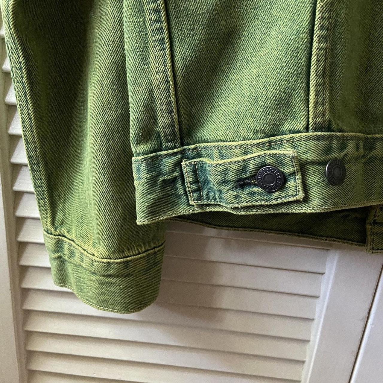 RARE Levi s Neon Slime Green Denim Trucker Jean. Depop