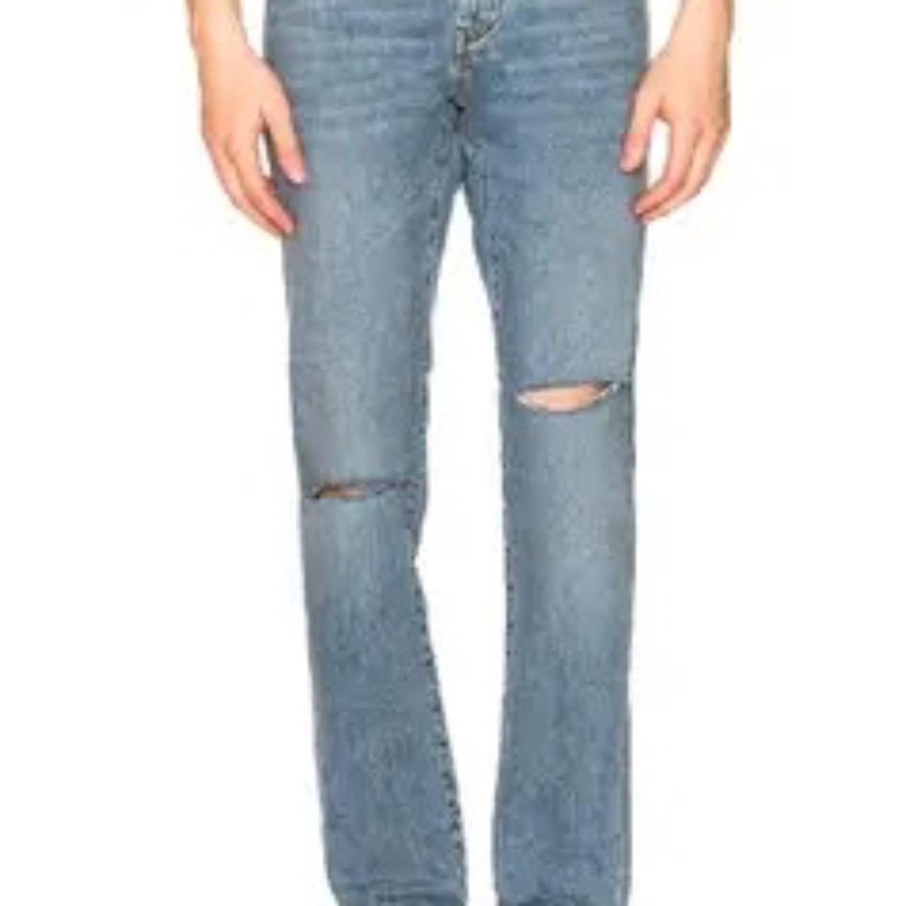 SAINT LAURENT PARIS Signature Ripped Knee order Blue Jeans Denim 31x27