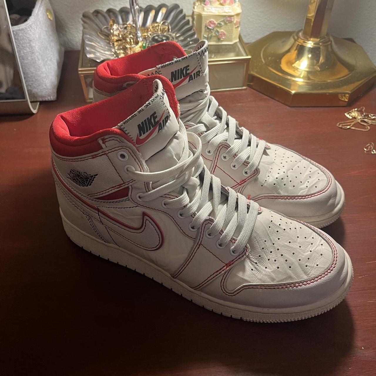 Jordan 1 Retro High - Phantom Gym Red Original Laces... - Depop