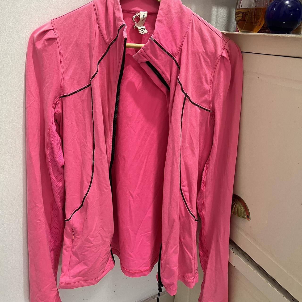 lorna jane pink track jacket with thumb holes can’t... - Depop