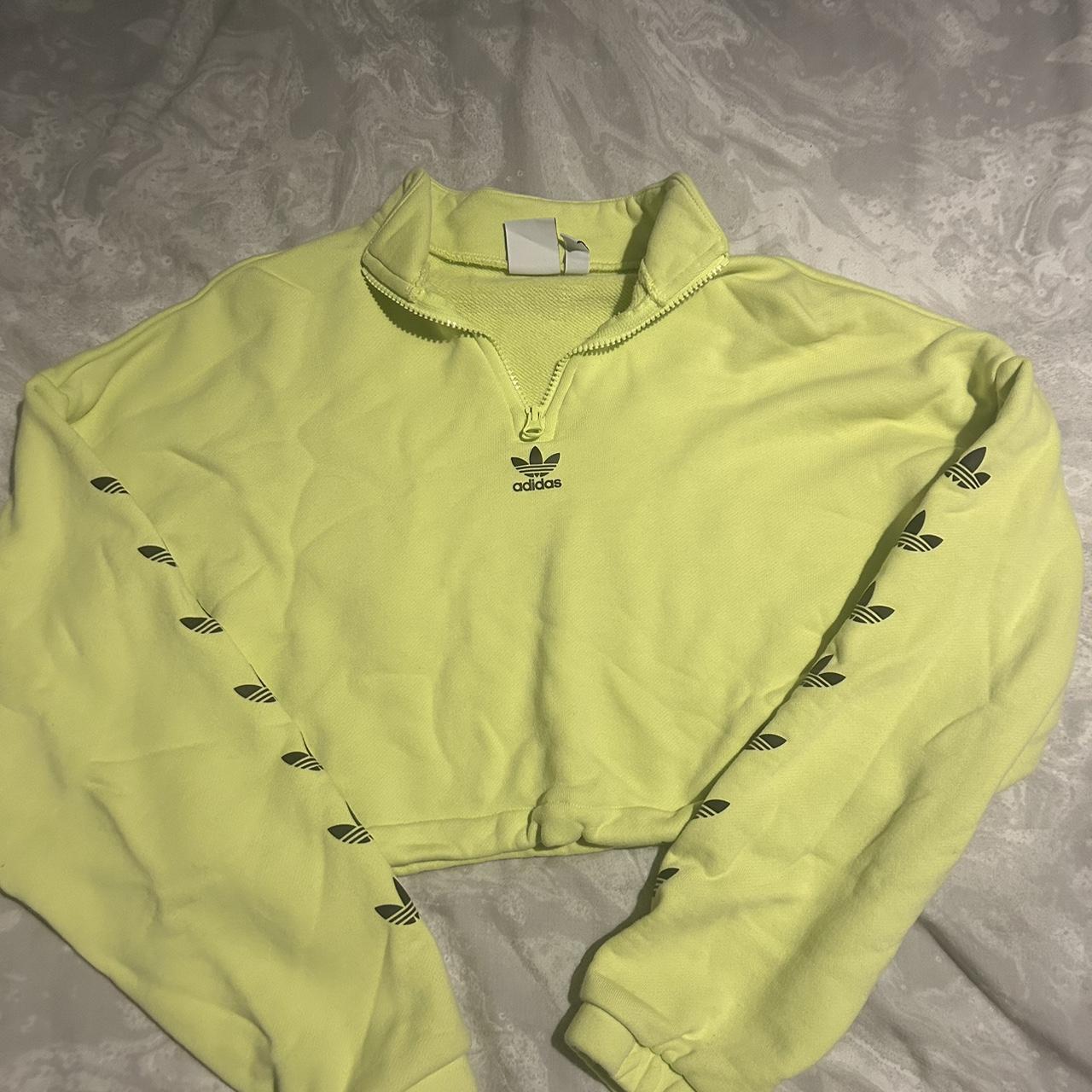 Adidas neon shop crop jumper