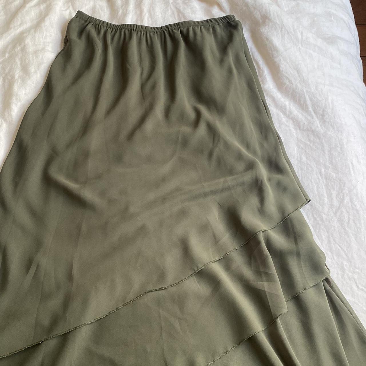 Women's Green and Khaki Skirt | Depop