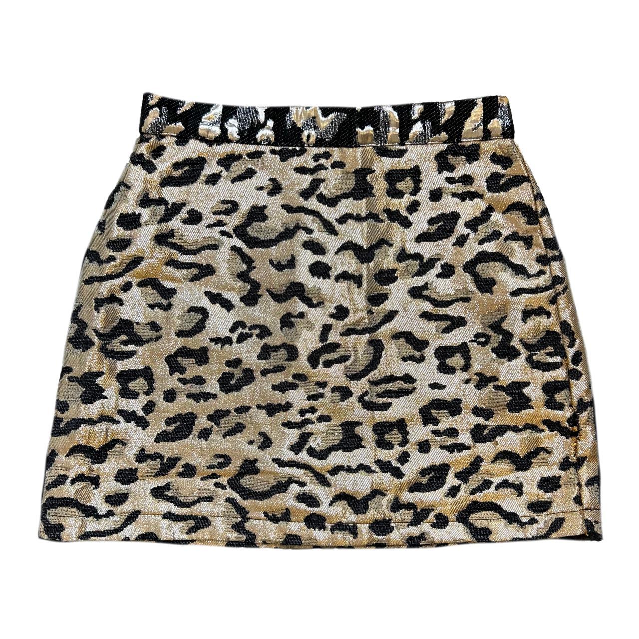 y2k leopard mini skirt metallic leopard print