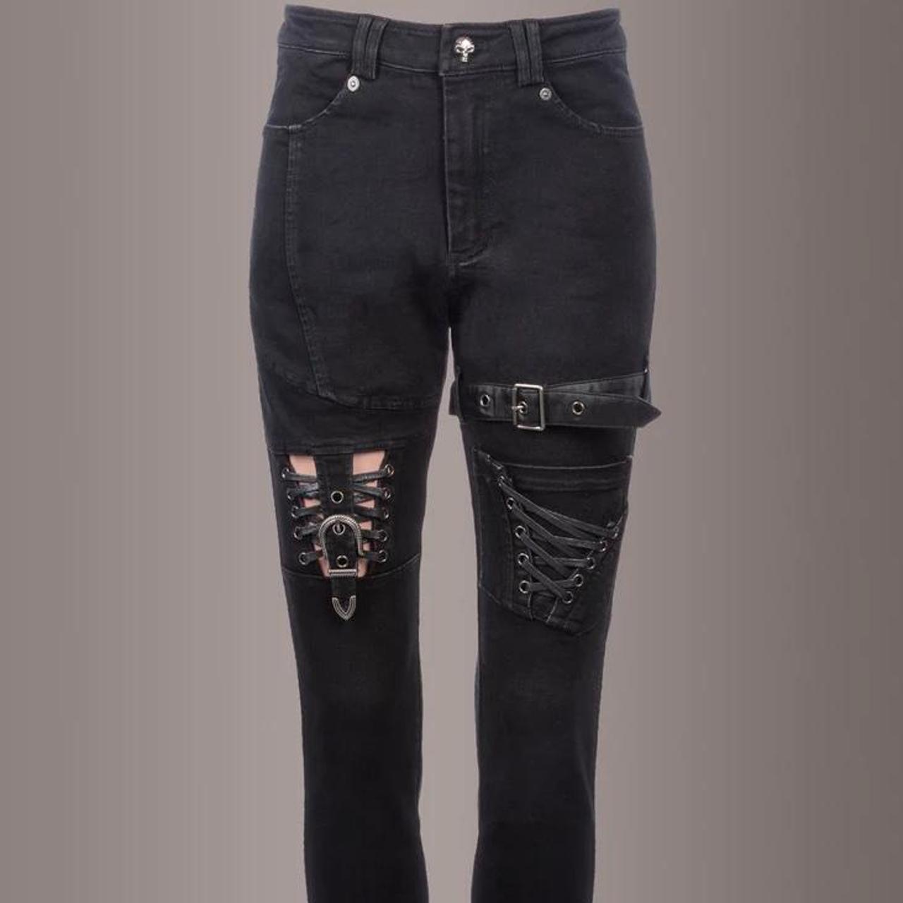 Dolls Kill Women's Black Jeans Depop