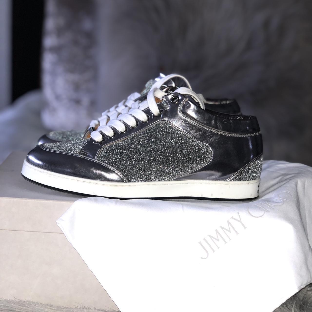 Jimmy choo silver trainers on sale