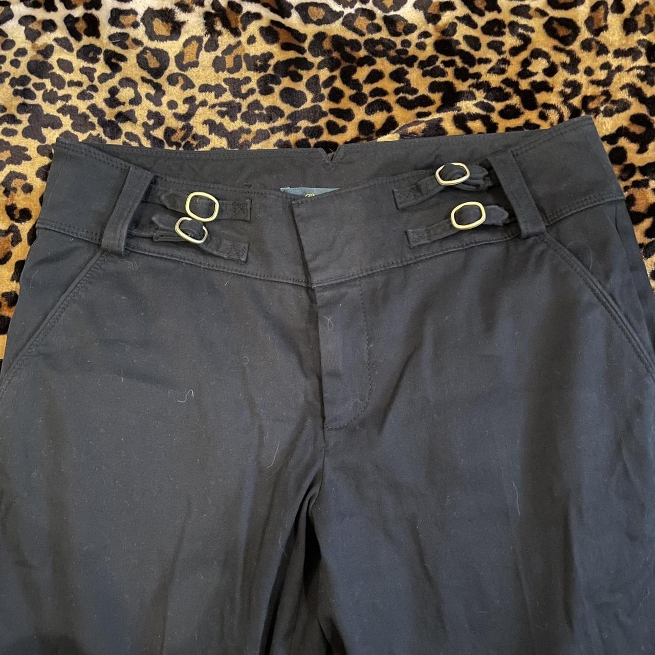 Women's Black and Gold Trousers | Depop