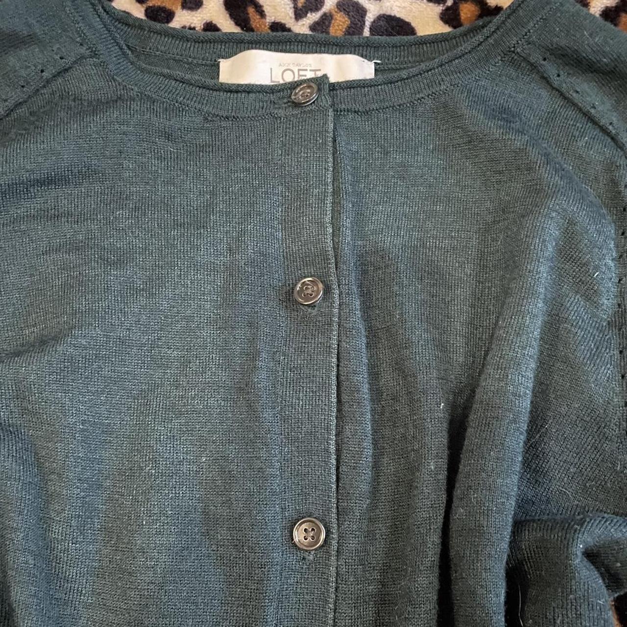 “loft” Dark Green Cardigan Super Comfortable With - Depop