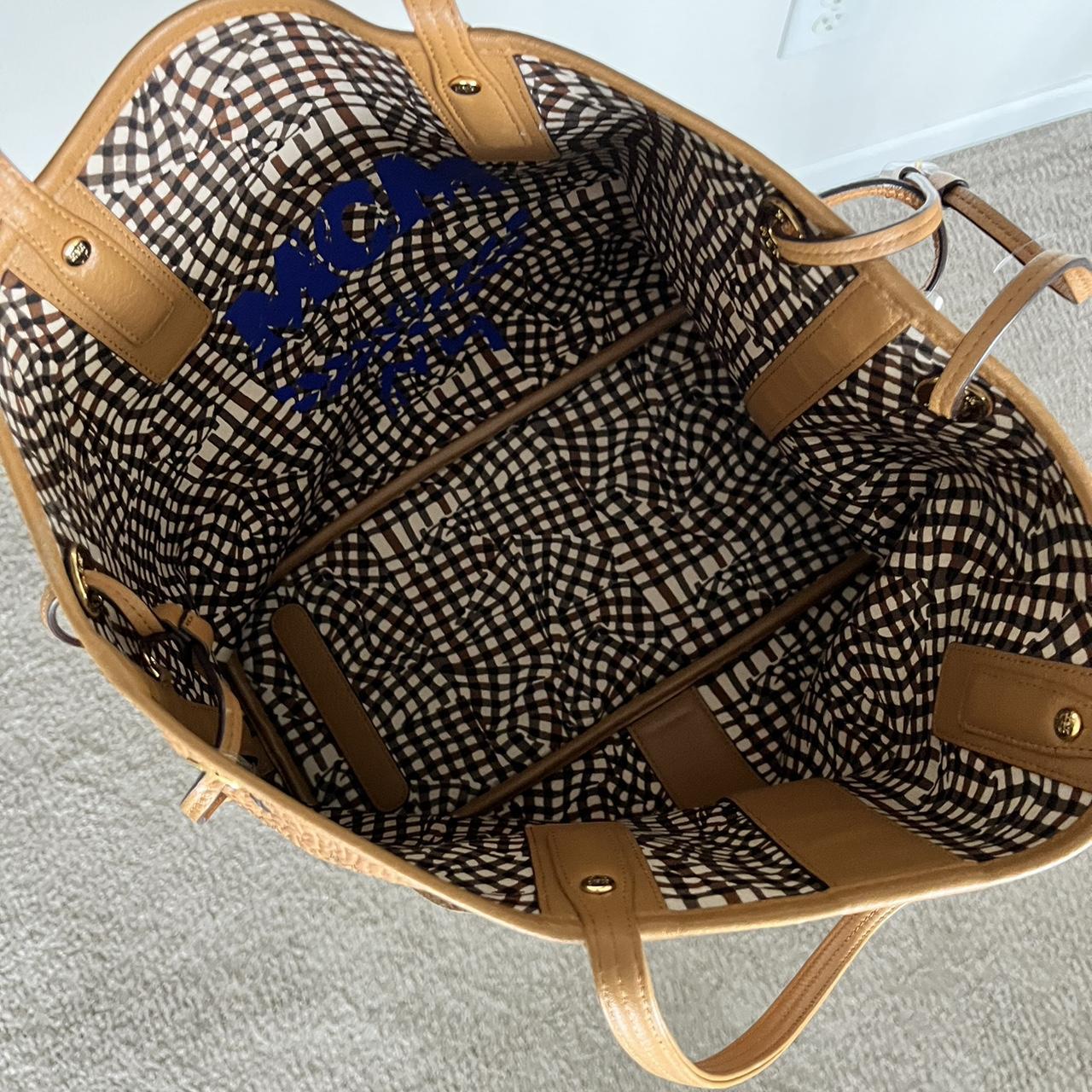 Authentic MCM cognac barrel bag. interior is in good - Depop