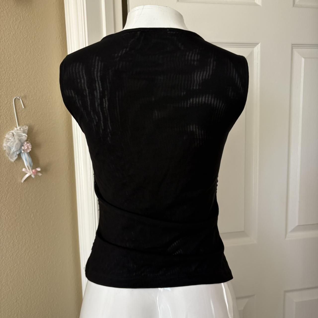 Cache Women's Blouse - Black - M – 90s Cache bead… - image 6