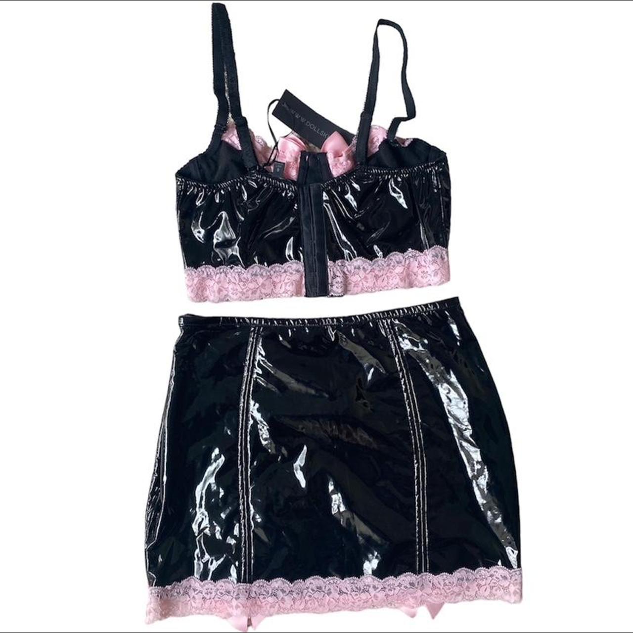 Dolls Kill Women's Black and Pink Jumpsuit Depop