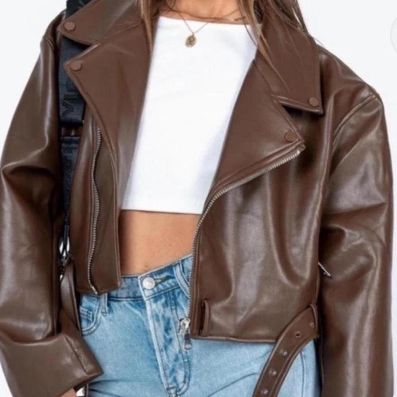 Lioness Women's Jacket Brown XXS – Lioness Brown faux leather