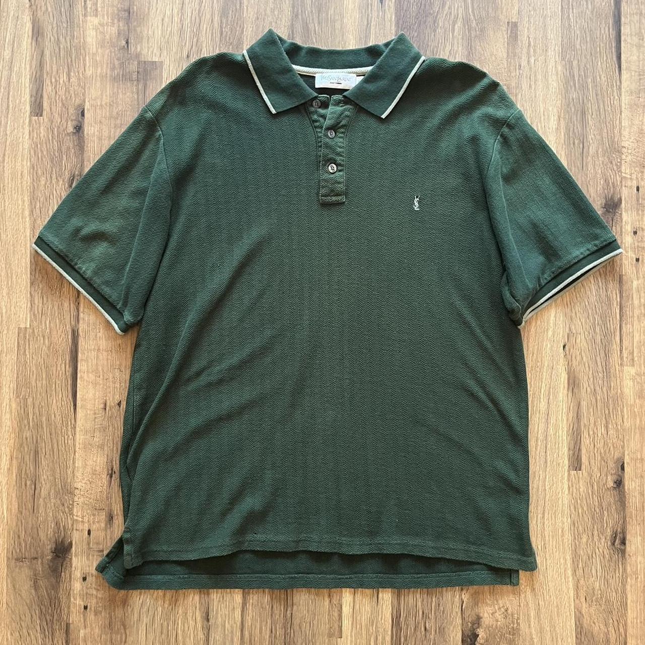 Men’s vintage YSL polo shirt Forest green colour... - Depop