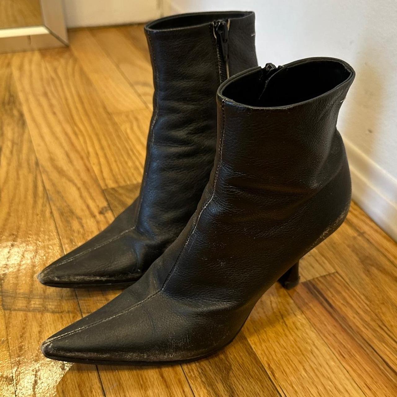 MM6 distressed pointy boots. Super comfortable. size... - Depop