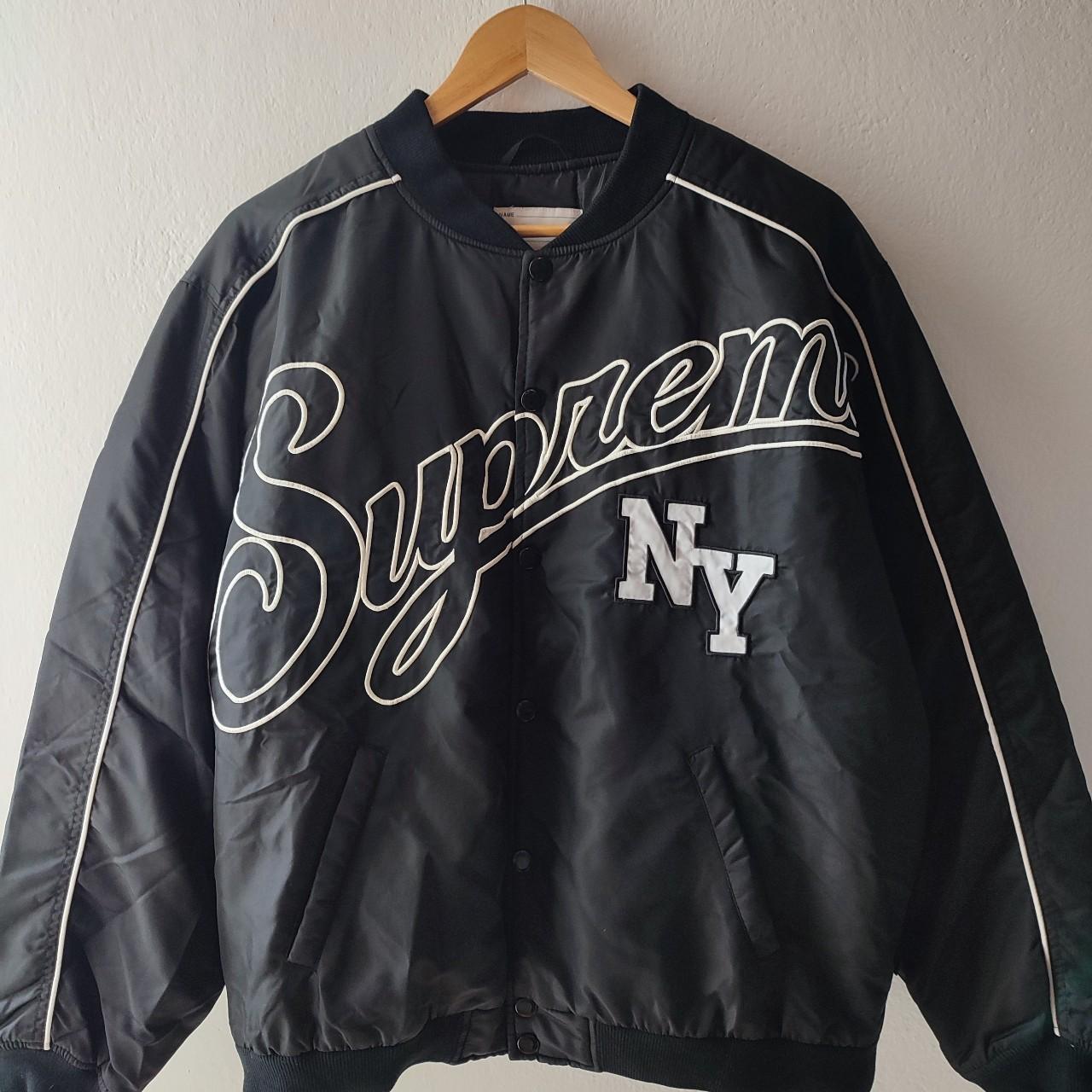 Supreme Contrast Script Varsity Jacket Black Men's - FW20 - US