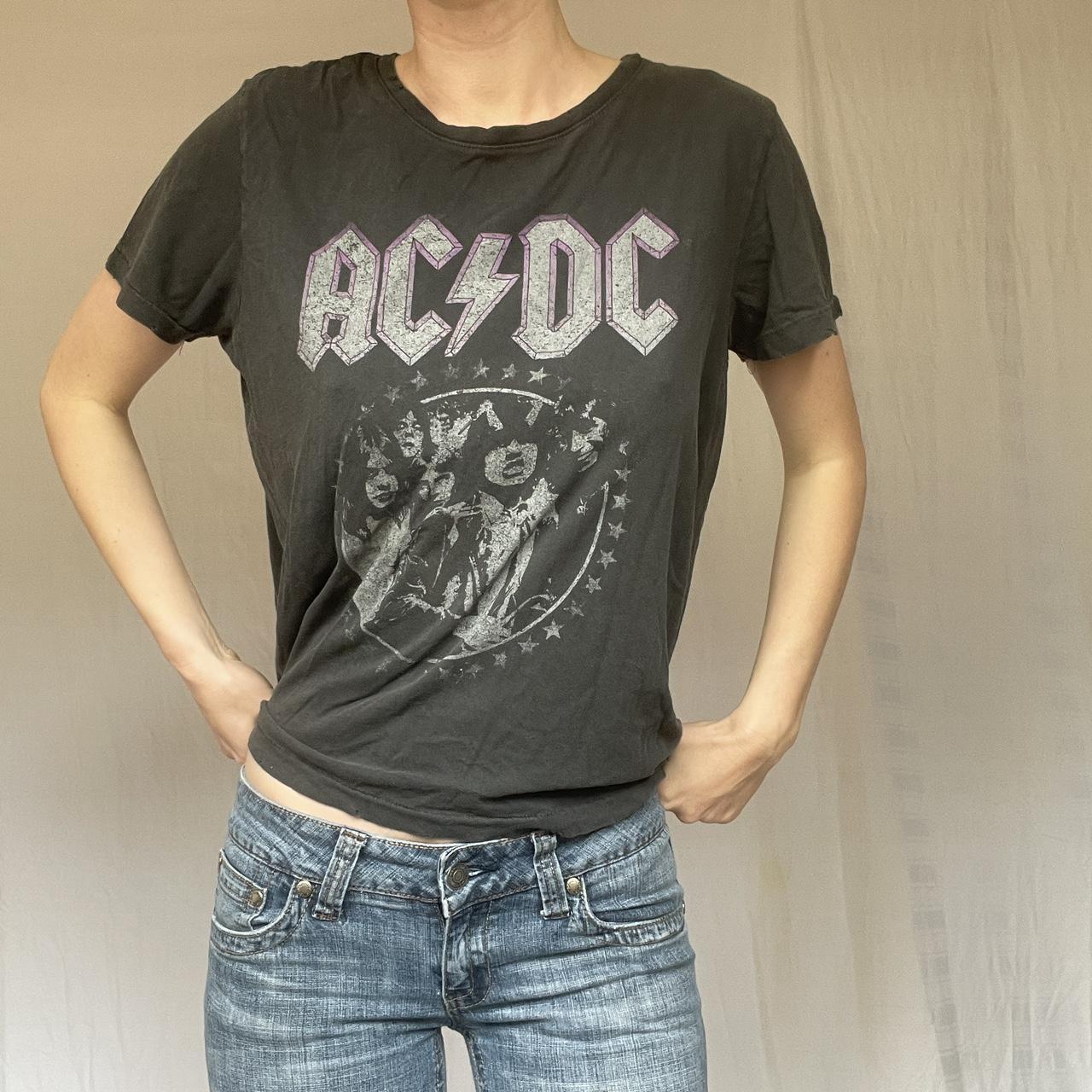 AC/DC band tee🦋 mid size loose fitting AC/DC graphic... - Depop