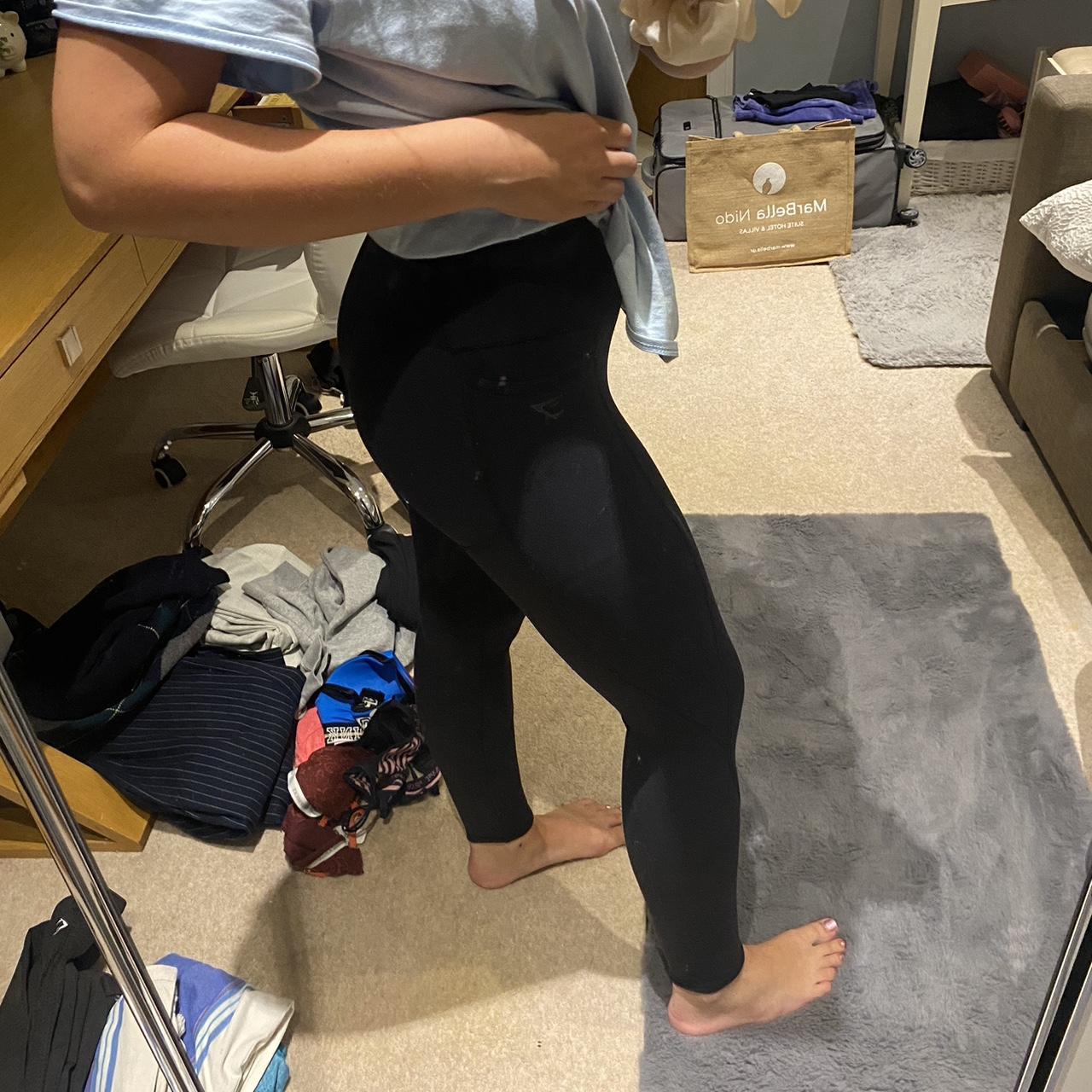 black gymshark leggings have pockets and a bum... Depop