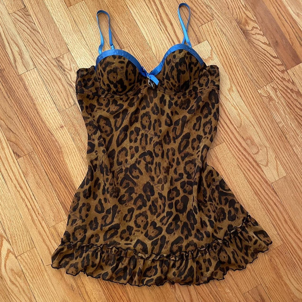 baby phat cheetah/leopard print babydoll cami slip... - Depop