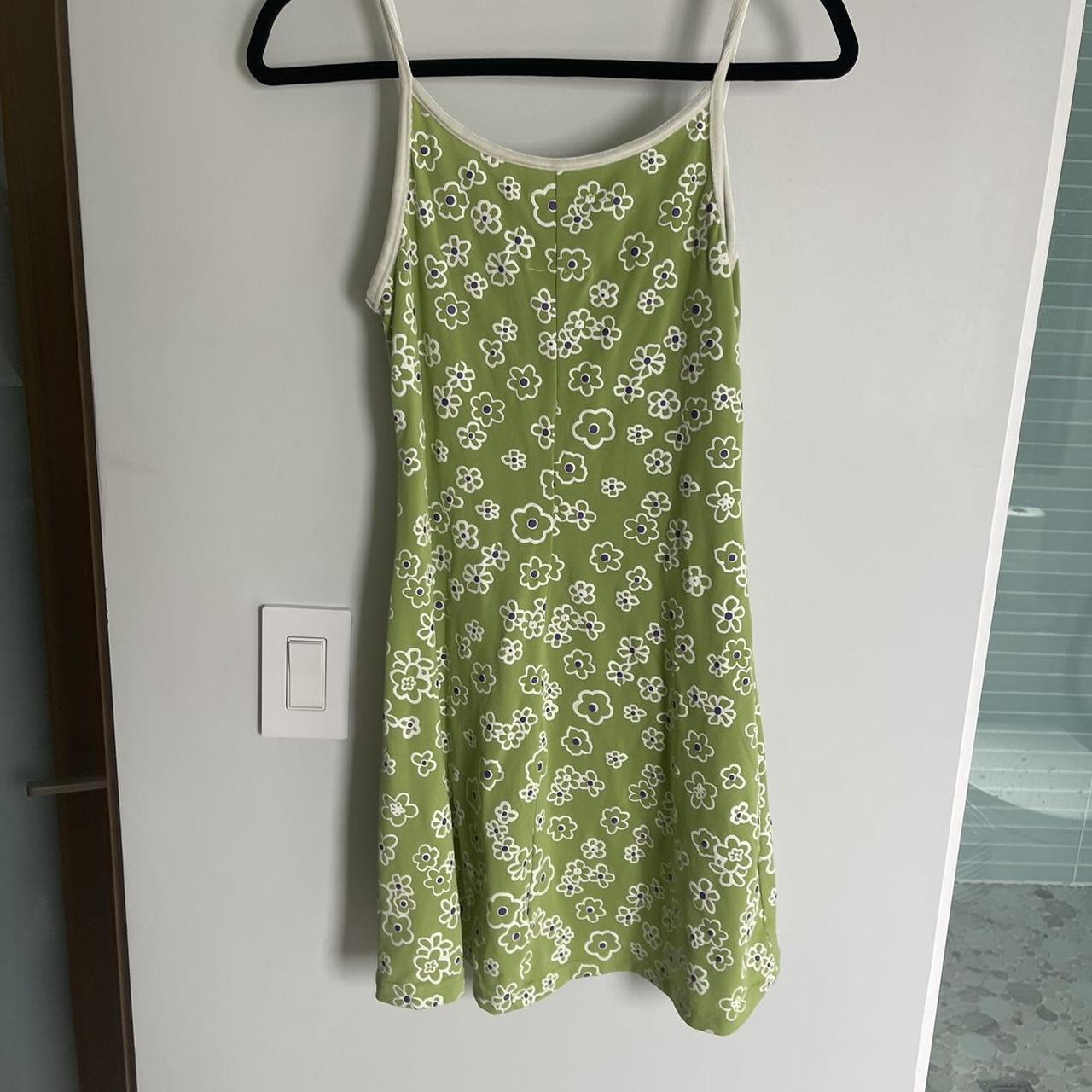 UNIF Women's Green and White Dress (2)