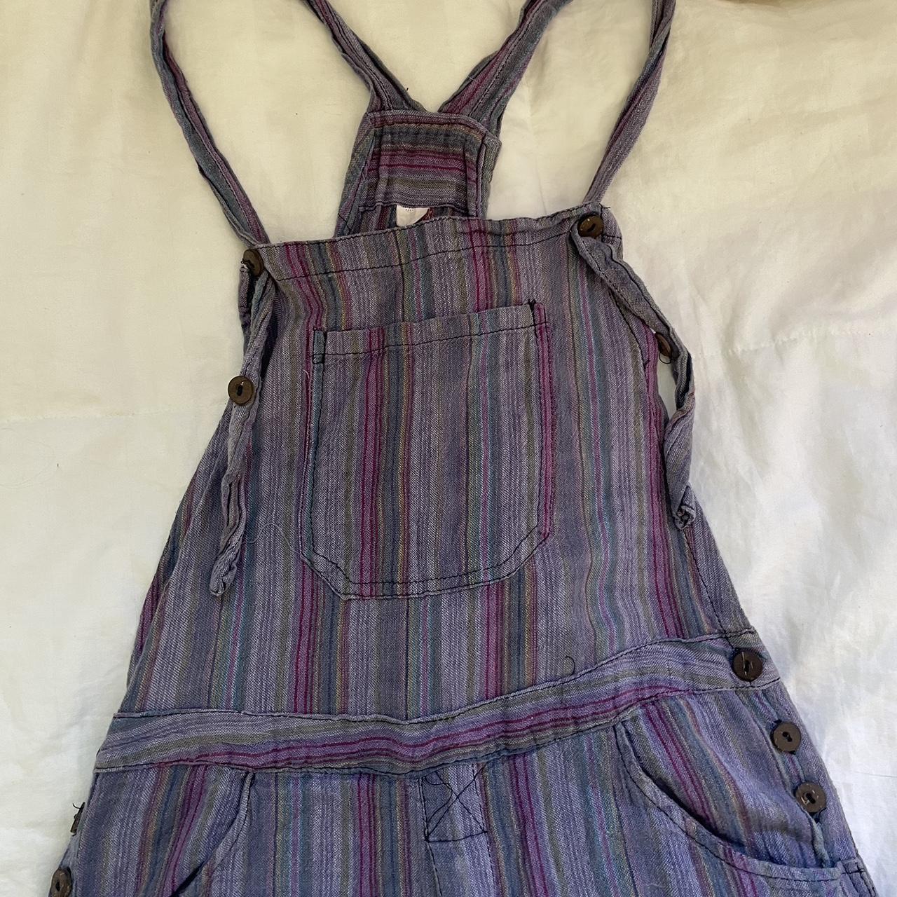 stripped overalls fits size xs and small - Depop