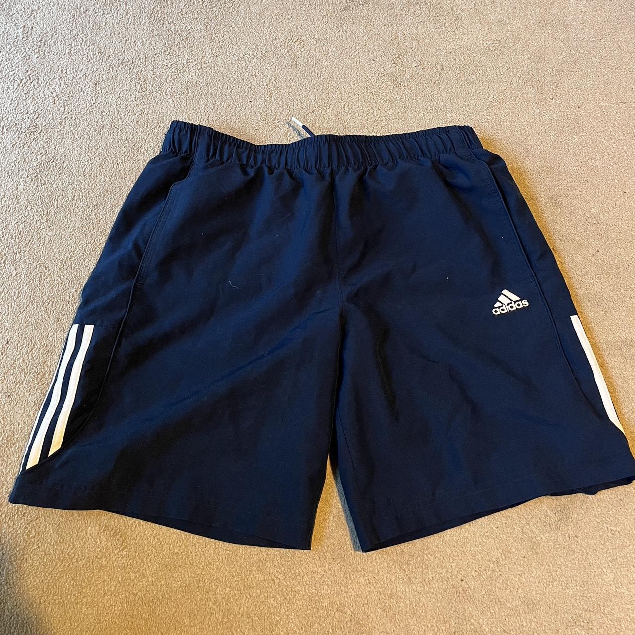 Navy blue adidas short With pocket Size large - Depop