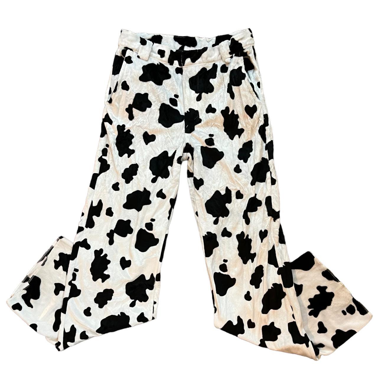 O Mighty Cow Print Pants Size Small Fits 26 Depop   P0 