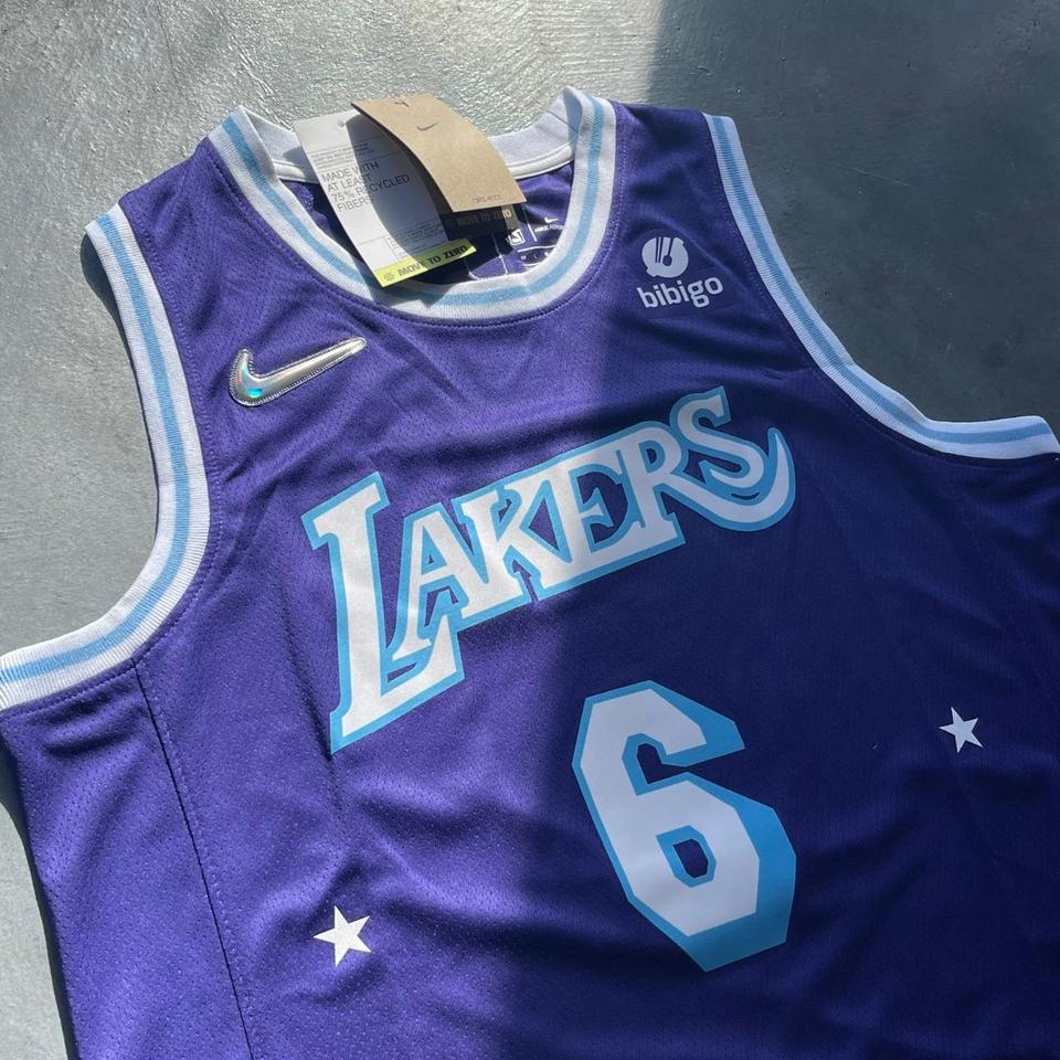 Lakers lebron jersey Purple /gold Small - Depop