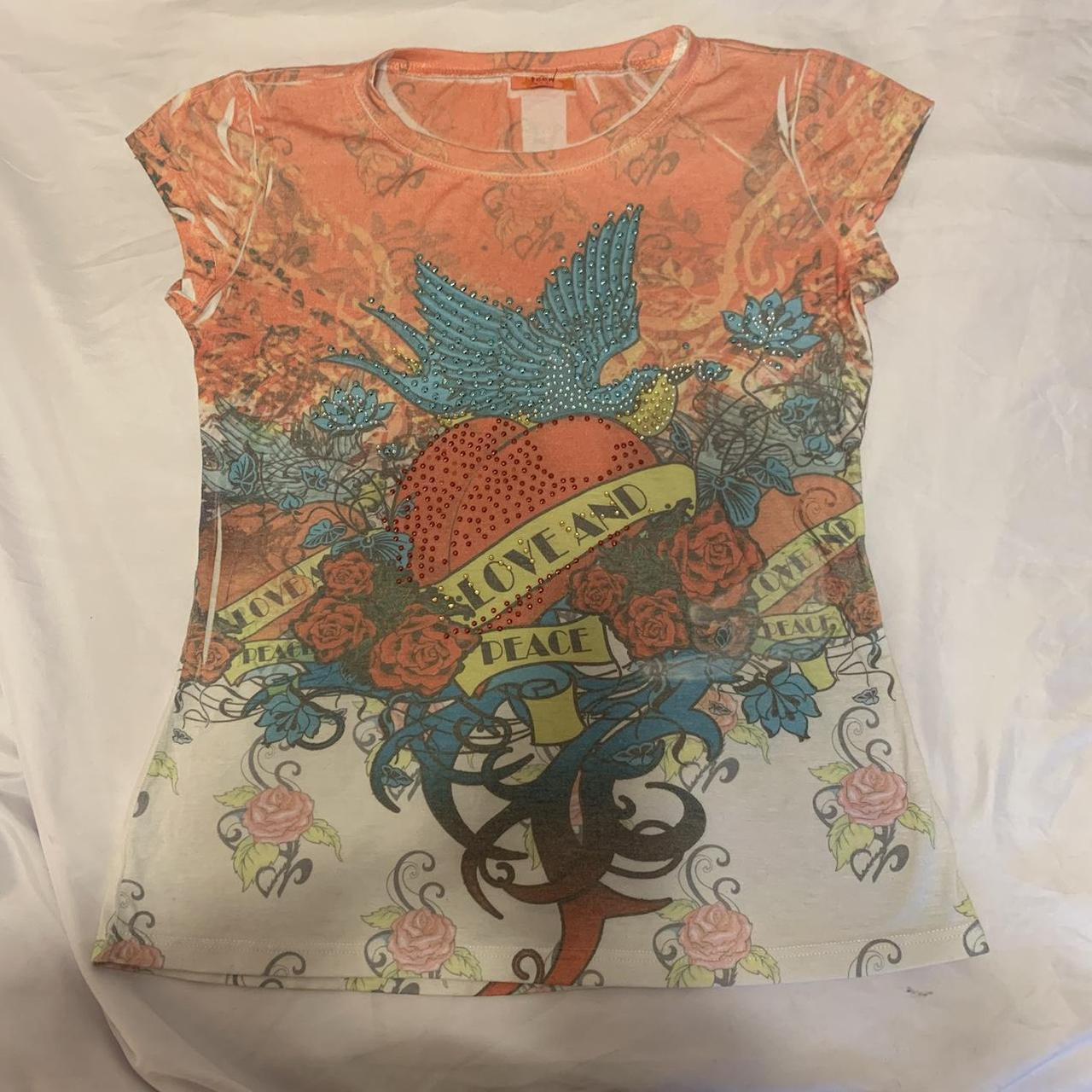 Ed Hardy Women S T Shirt Depop   P0 