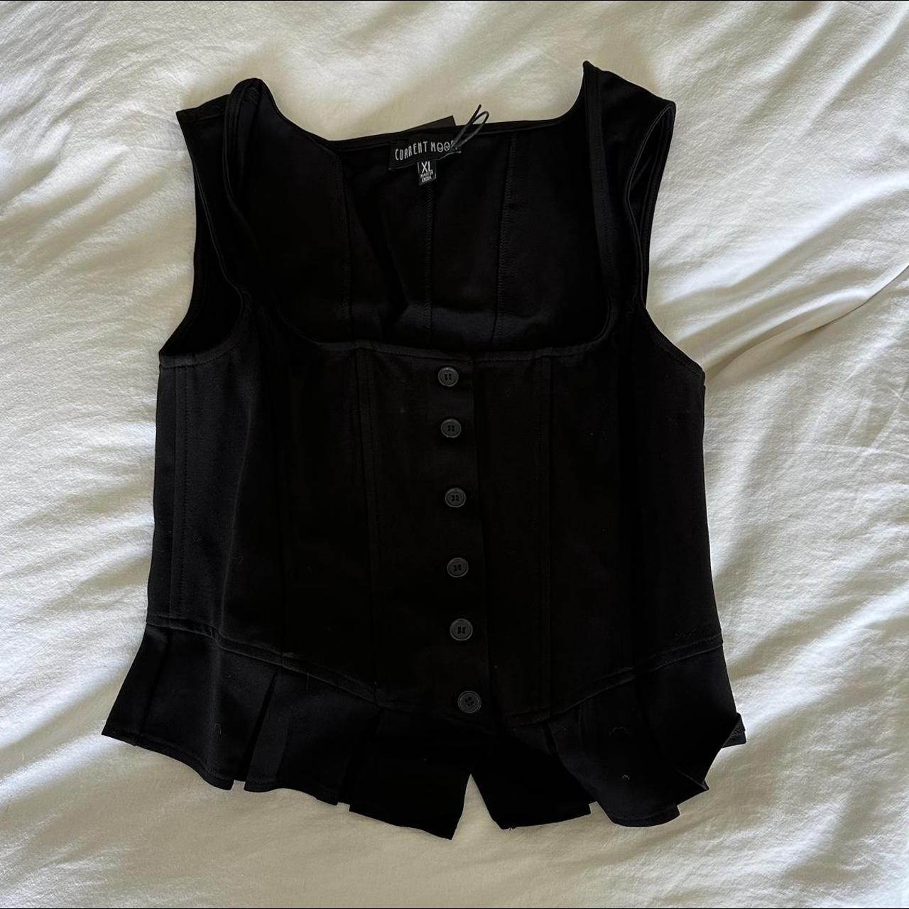 dolls kill current mood black button bustier corset... - Depop