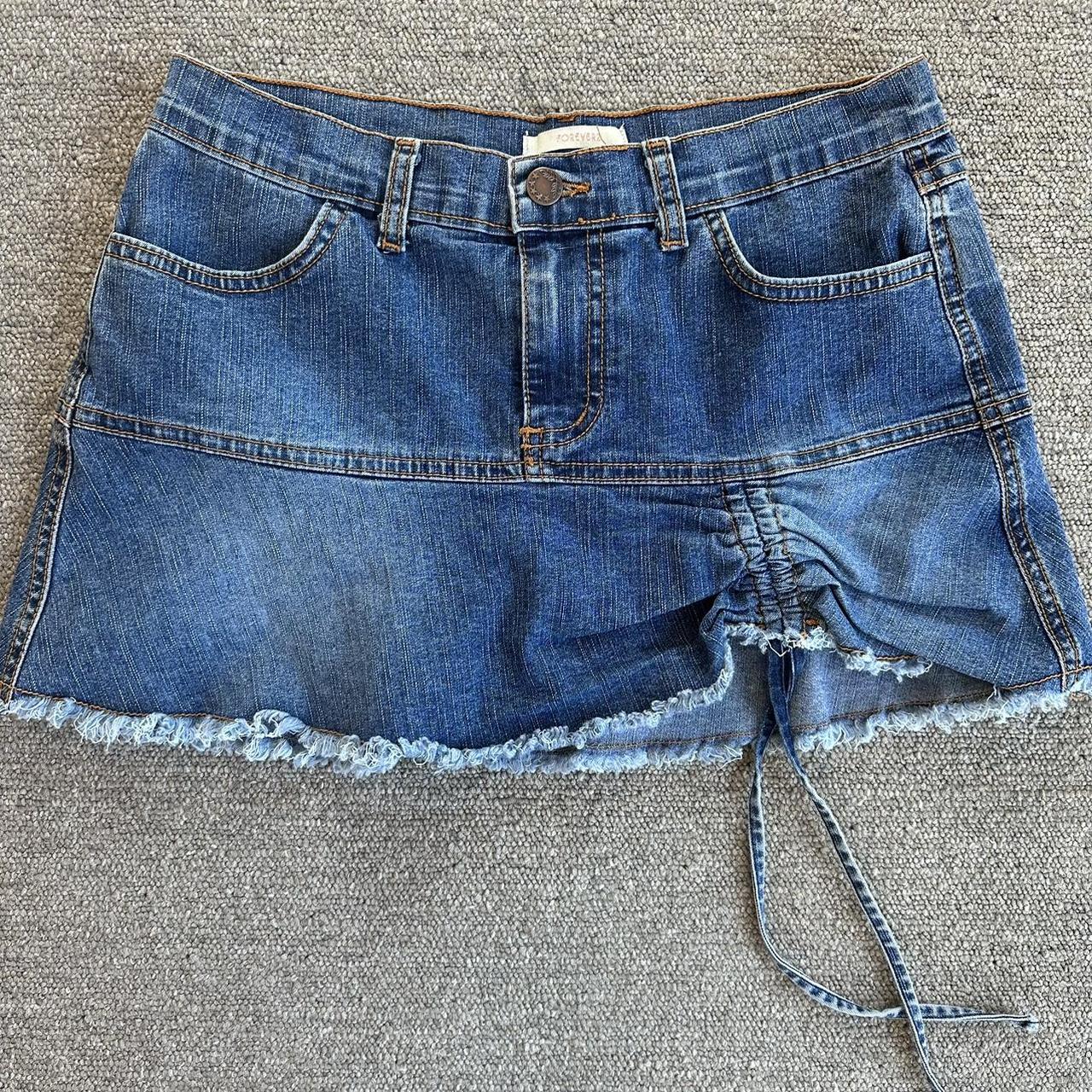 vintage f21 mini skirt size small, waist laid... - Depop