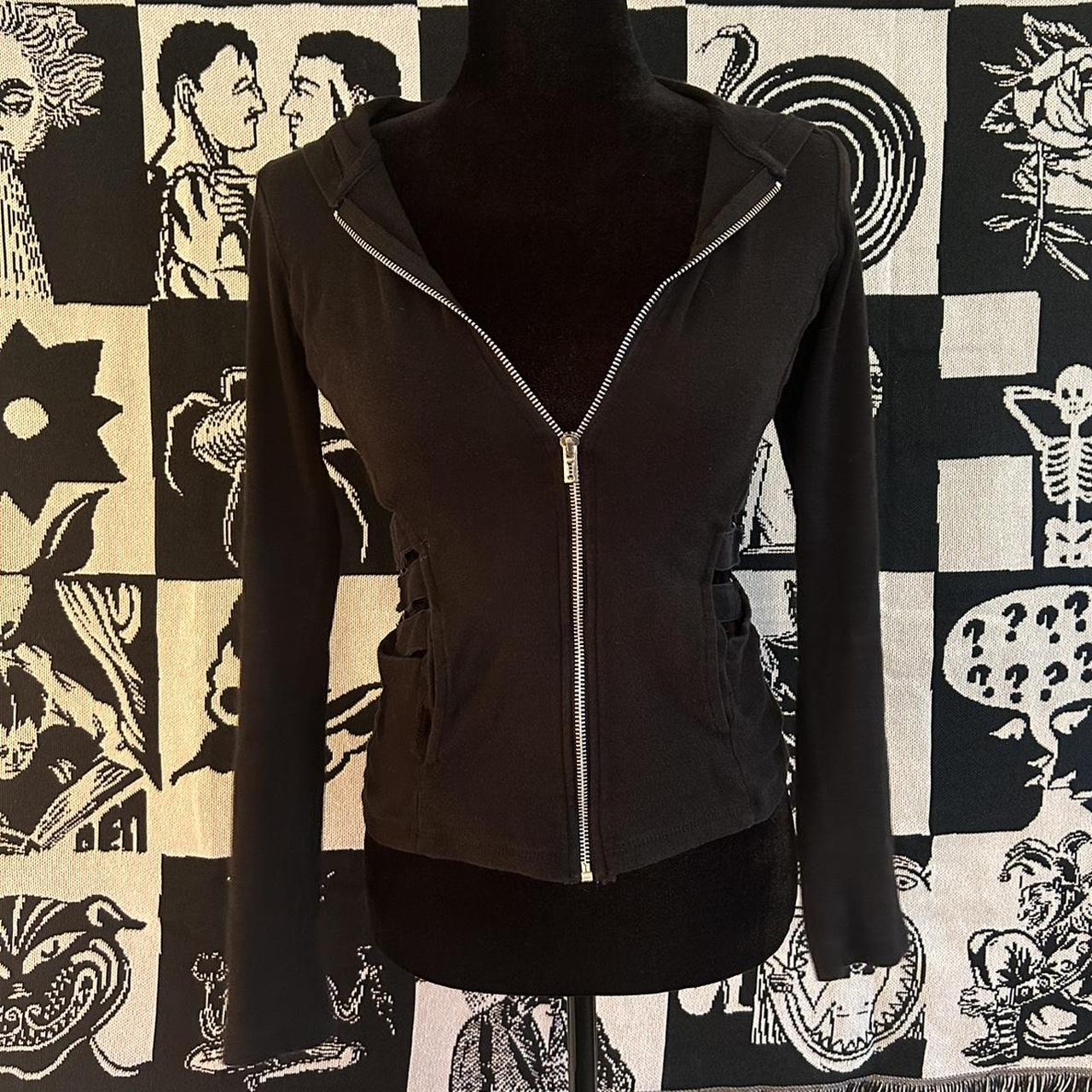 Goth zip up online hoodie