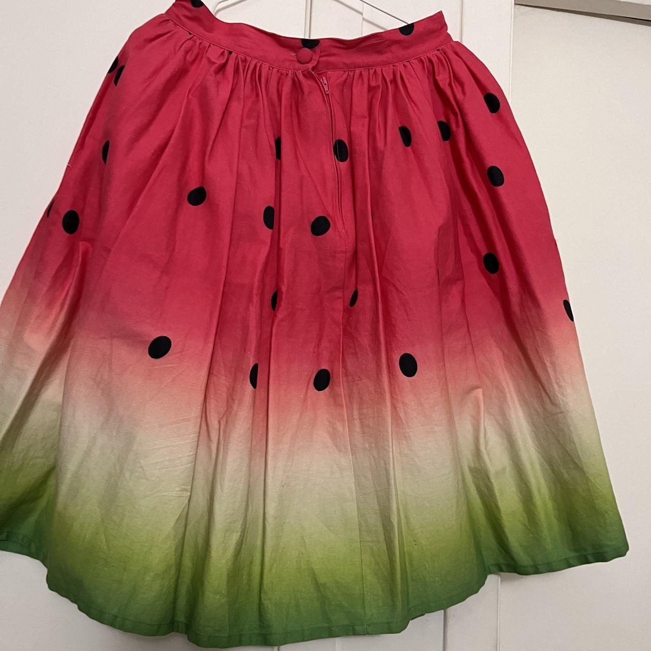 Unique vintage watermelon skirt. Sz M. 50's style. | Depop