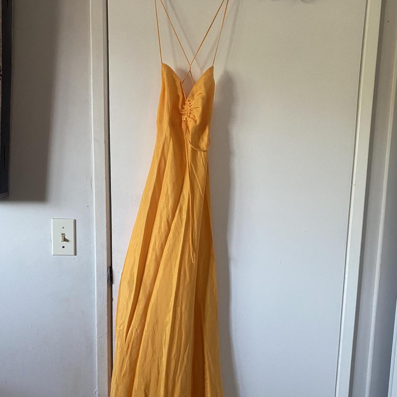 Zara Women's Yellow Dress | Depop