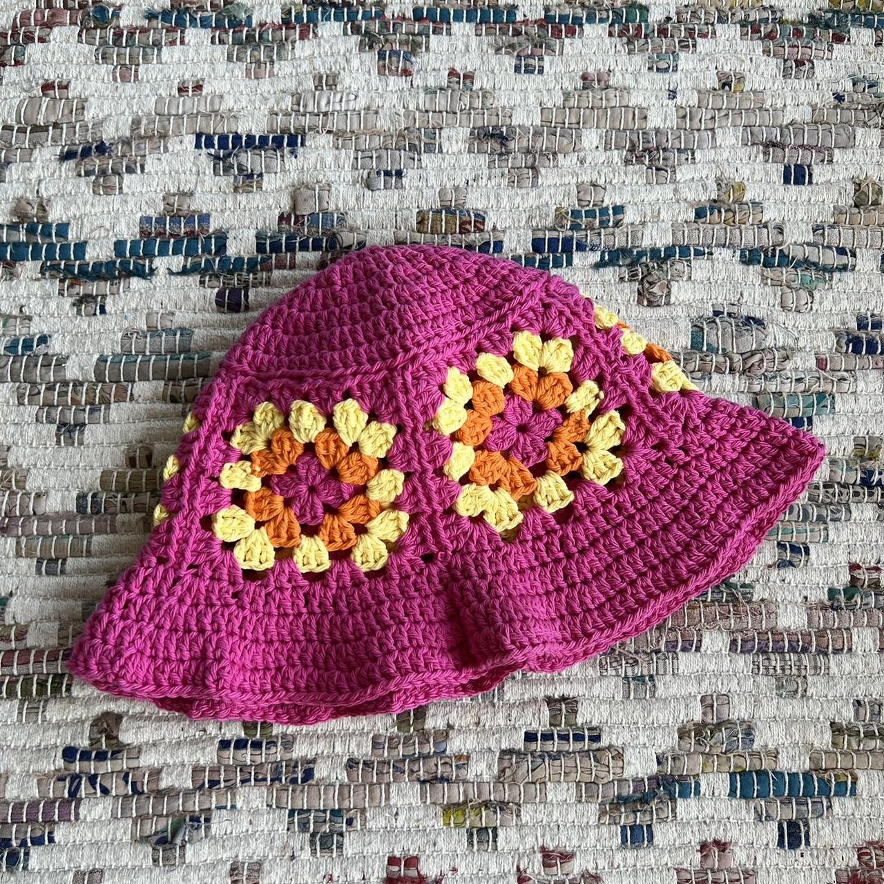 Women's Pink and Orange Hat Depop