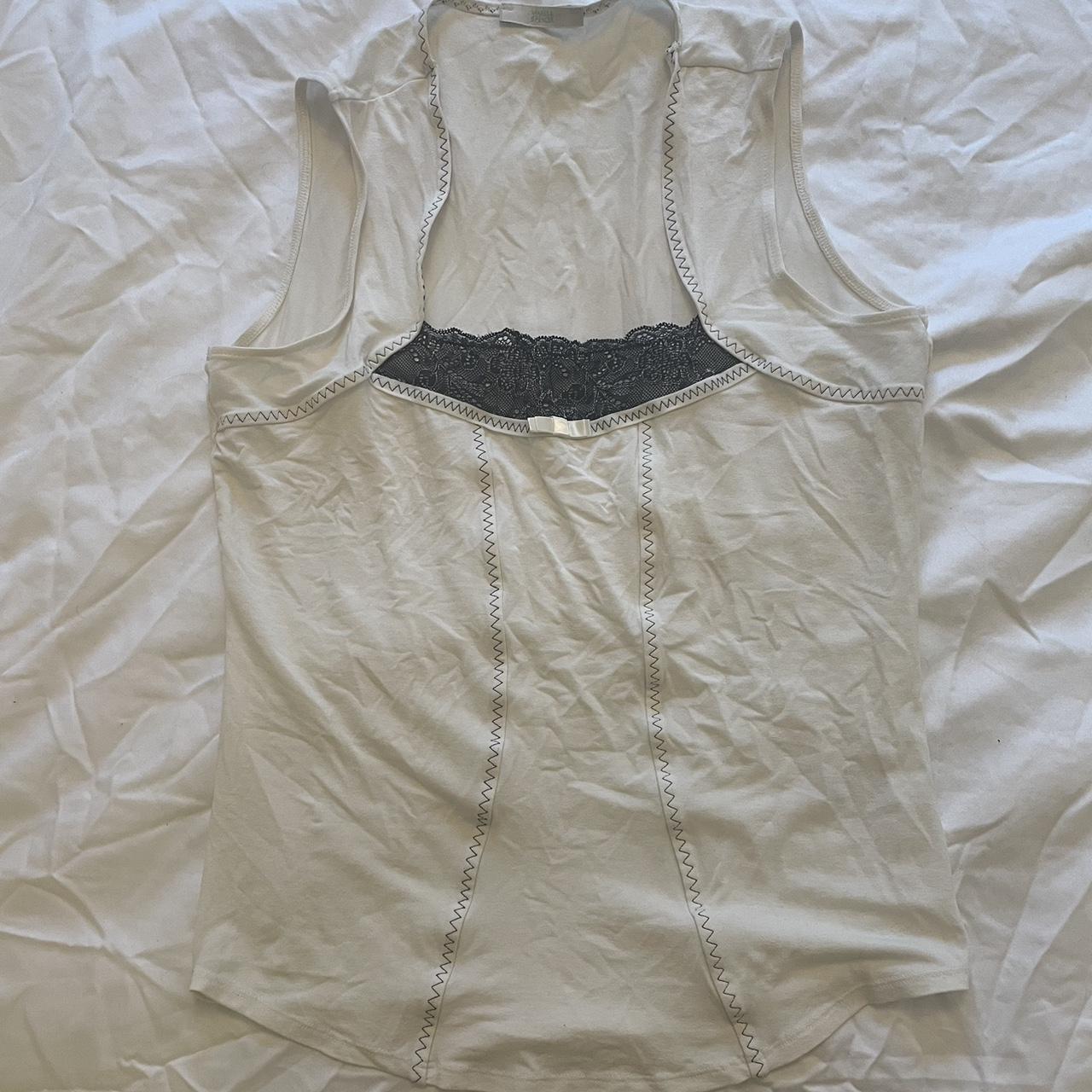 Marks & Spencer Women's White and Black Vest Depop