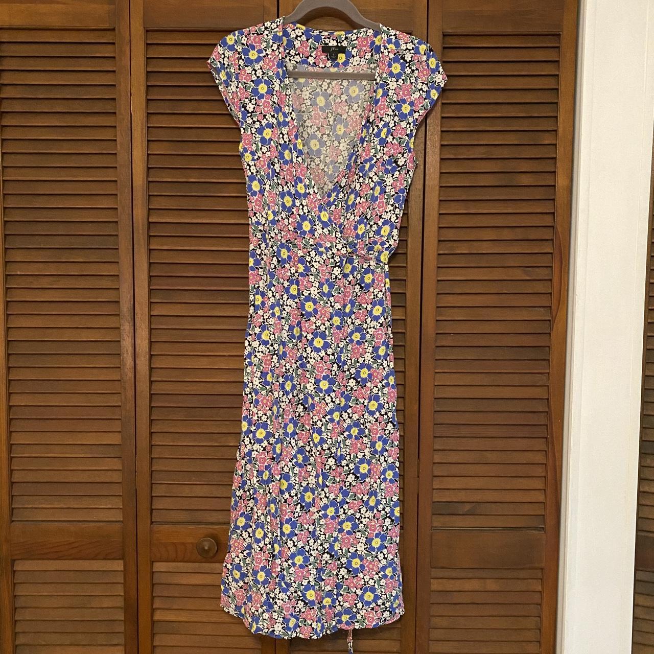 J crew store floral wrap dress