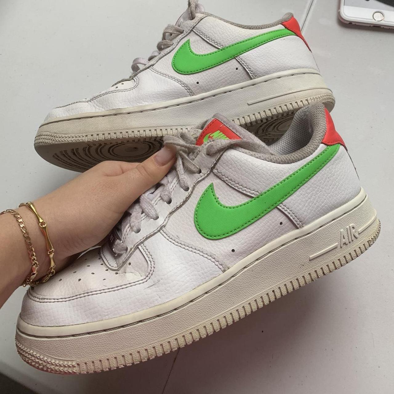 Women’s airforce 1 with green & pink, size uk 4 #nike - Depop